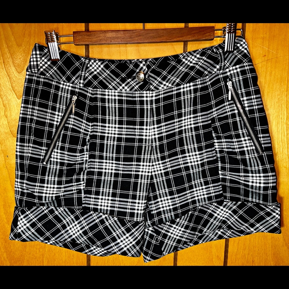 La Pargay Black and White Plaid Shorts
